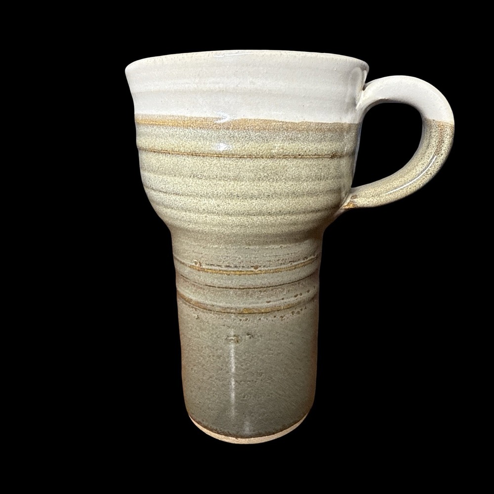 VTG‎ Handmade Stoneware Pottery Mug Textured Rustic Speckled Art Signed